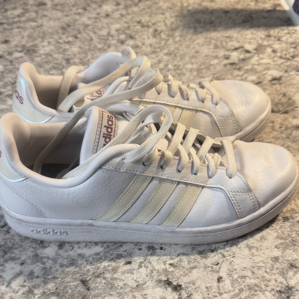 Adidas White and Cream Casual Sneakers- size 7.5